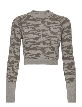 Famme | Camo Long Sleeve Crop Top | XS