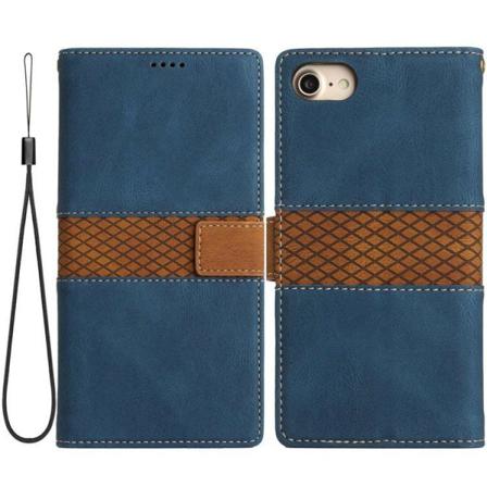 Iphone 7/8 Plus Plånbokfodral Grid Pu-läder - Blå