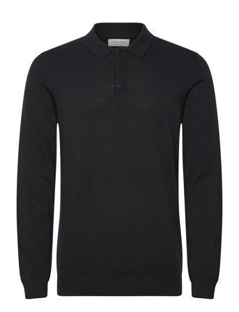 Casual Friday Cfosvald Fine Knitted Polo Knit - Black - XXL