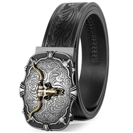 BELTROAD Automatiskt Spärr Västerländskt Bälte Herr Cowboy Bälten med Västerländskt Spänne Bälte för Jeans Gåvor Affärsbälte