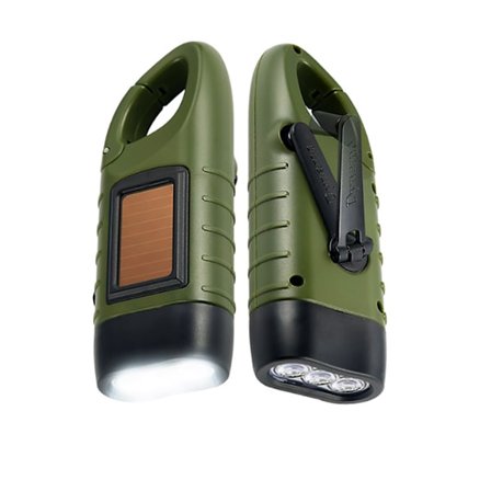 Hand Cranking Solar Powered Rechargeable Flashlight Emergency Led