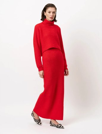 Dante6 Dante6-Yuria Turtle Neck Sweater - Red - M