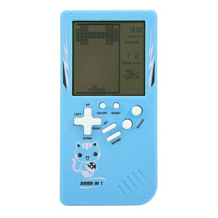 Bærbar Spillekonsol Stor Skærm Klassisk Børnelegetøj Blå