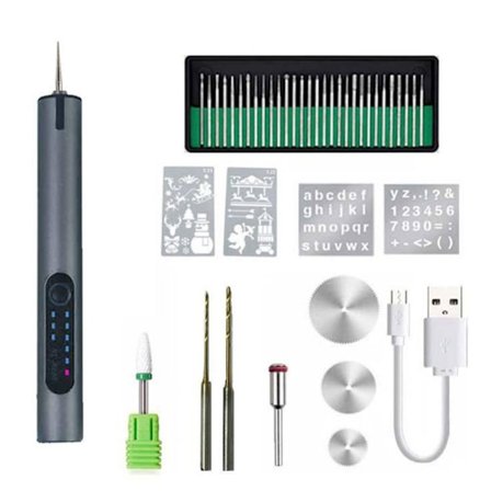 Träbearbetning Gravyr Penna Mini Trådlös borr GRÅ