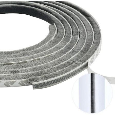 9mm(L) x 5mm(S) x 5m itseliimautuva tiiviste, tuulenpitävä, pölytiivis, oviin, ikkunoihin, harjat, tiivisteet