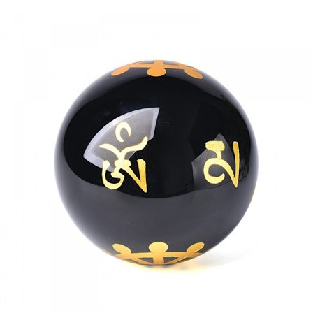 Obsidian Kristallkula för Fengshui, Meditation, Kristallhealing, Spådomssfär, Heminredning, 100% Naturlig (40 mm)