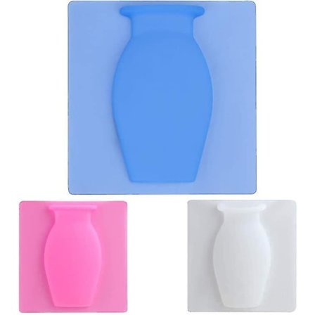 3 stk Aftagelige Silikon Vaser Væghængt Sugkop