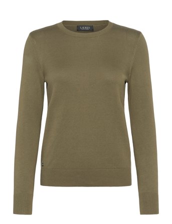 Cotton Modal-Ls Sweater Green Lauren Ralph Lauren