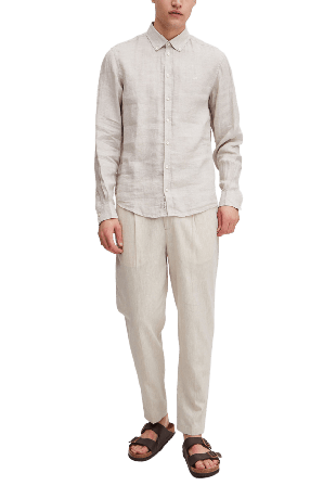 Casual Friday CFANTON BD LS linen shirt Skjortor Herr Grå S