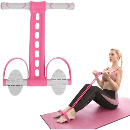 Yoga Motstandsbånd med Pedal - Multifunksjonelt Trekk-tau for Hjemmegym, Treningsutstyr for Hele Kroppen for Mage, Armer og Bein Tøying