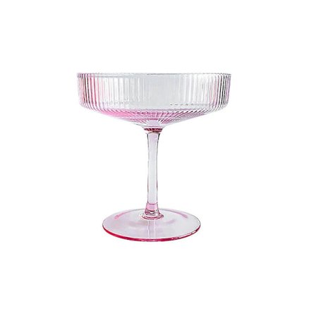 180 ml Ribbed Martini-glass, sett med 4, Vintage Coupe-glass, Krystall Cocktailglass med stett, Klare vinglass