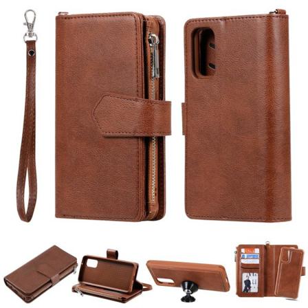 Samsung S20 - 2in1 Magnet Skal / Plånboksfodral - Brun Brown Brun