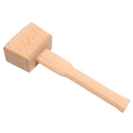 Bøk tresnekkerhammer, skinnarbeid, massiv tre firkantet hammer, treklubbe, hammerhode, verktøy, stokkhammer