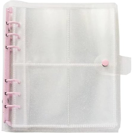 3 Tommer 200 Lommer Bærbar Fotoalbum Bok Hjem Bildeveske Oppbevaring 6-rings Permeomslag Påfyllbar Notatbok Fotokort Navnekort ID-holder (blank P