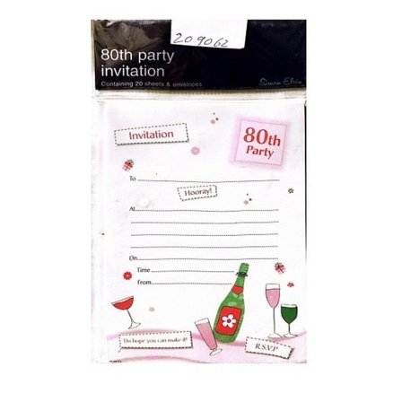 Simon Elvin Champagne Flaska 80-årsinbjudningar (20-pack) En