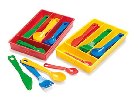 DANTOY Bestick, blandade färger 17/fp - Lyreco - Skola och förskola - Lekmaterial - Kök och matlek