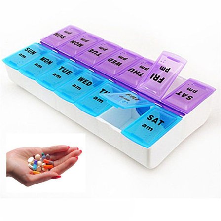 Hot Salg 7 Day Weekly Pill Medisin Box Holder Oppbevaring Inneholder