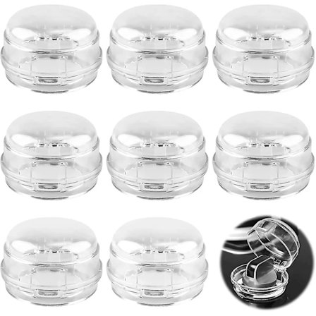 8 kpl Liesisuoja, Liesilukko Turvanappisuojus Suojakuori Liesikytkimille, A