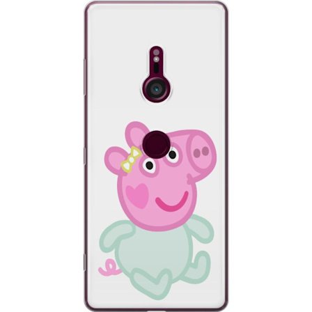 Yhteensopiva Puhelinkuori Sony Xperia XZ3 Peppa Pig vauvahahmo pastelliväreissä, suloinen piirretty lasten kuvitus pehmeällä minimalistisella tyyl