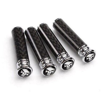 Kulfiber Sorte Dørlåspinde Knapper Dæksler til Bil Lastbil Interiør (sort) (4 stk)