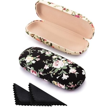2 stk Brilleetui Hard Case for Kvinner Blomsterstoff