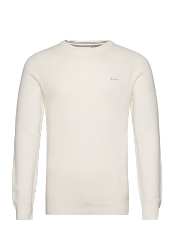 GANT Cotton Pique C-Neck - Cream - L