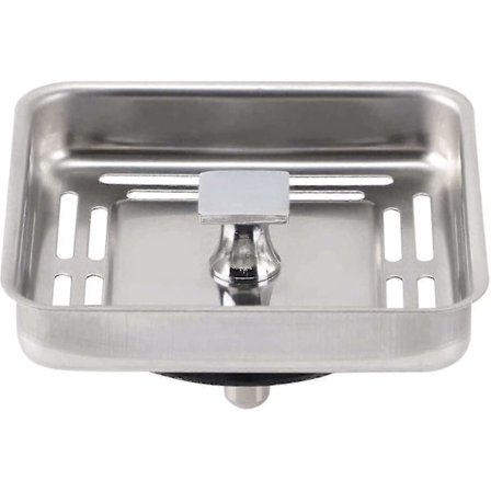 Neliönmuotoinen pesualtaan vesitulppa, ruostumaton teräs, tukkeutumista estävä verkko, keittiön pesuallas