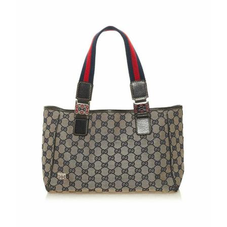 Gucci Vintage gucci GG Canvas Web Pop Tote Tas black , Zwart , Dames , Maat: ONE Size Vintage Tassen