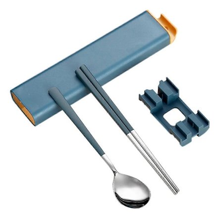 for Creative Student Rejsesæt med Bestik med Skuffetype til Etui Bærbare Rustfrit Stål Spisepinde Ske Bestik Fla maroon