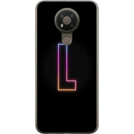 Kompatibel Mobilcover til Nokia Nokia 3.4 Minimalistisk neonbogstav L i blødt farveskiftende lys mod sort baggrund med ren grafisk æstetik
