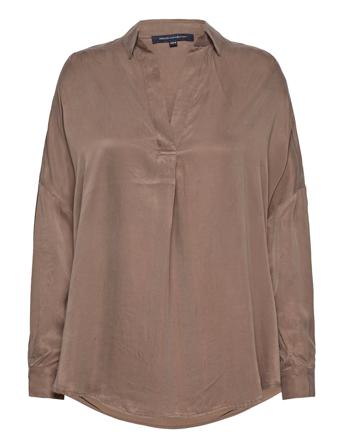 Rosanna Cupro Popover Shirt Brown French Connection