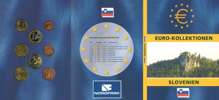Slovenien - Euro møntsæt i folder - Svensk