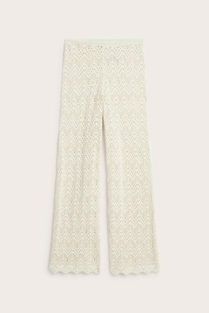 Kappahl | Stickade byxor | Ljusbeige