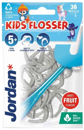 Jordan Kids Flosser tanntråd​ fra 5 år 36 stk