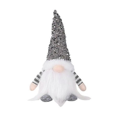 Käsintehty tonttu paljeteilla, ruotsalainen kääpiö LED-valoilla, skandinaavinen joulutonttu pöytäkoriste, joulukoriste