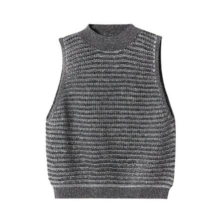 Mango Striktop i lurex Grå, Dame