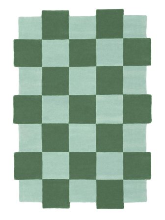 Checkered Checkmate Rug - Green/Mint Green 160X230 Wool, In Modern Style