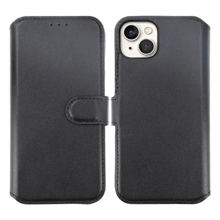 iPhone 15 Plånboksfodral Läder Rvelon - Svart