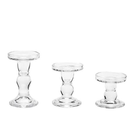 Ljuslykta i glas [3-pack], transparent ljuslykta, kristalljuslykta inkl