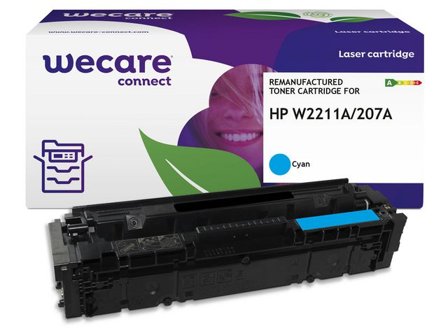Wecare Toner HP W2211A 207A 1,25K cyan - Lyreco - Toner och bläck - Tonerkassetter - Toner WeCare