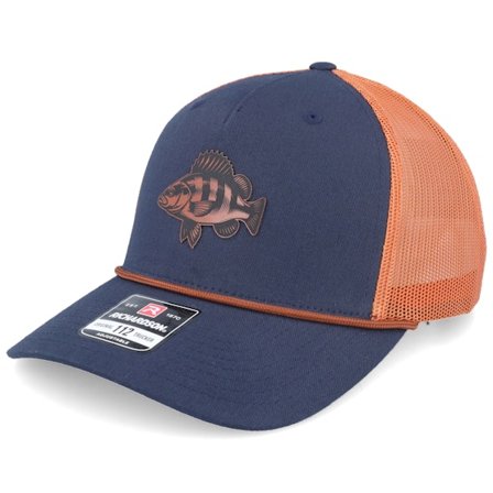 Skillfish - Blau trucker Cap - Perch Figure 112fpr Navy/Orange/Dark Orange Rope A-Frame Trucker @ Hatstore
