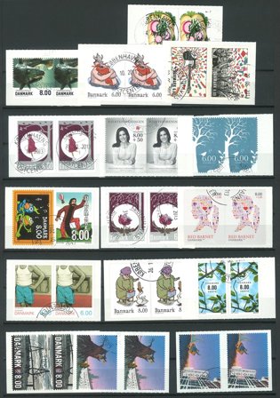 Danmark - 16 selvklæbende parstykker - Stemplet