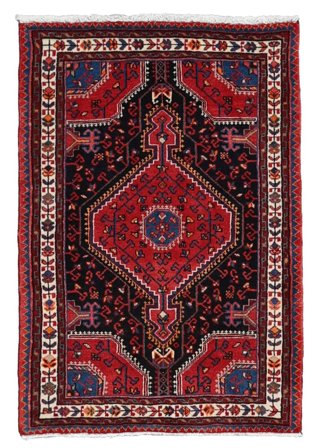 Anudada A Mano Toiserkan Alfombra 85X122 De Lana Negro/Rojo Oscuro Pequeño