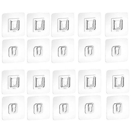 10 par självhäftande väggfästningskrokar PVC spårlösa clip-on krokar grenuttag väggfäste