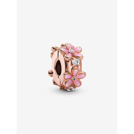 Pandora - Rosa Daisy Spacer Clip Berlock - 14k roséguldplätering