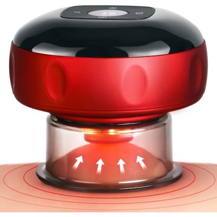 Smart Dynamisk Cupping Terapi Sæt med Rødt Lys, Cupping Sæt til Massage Terapi, Elektrisk Cupping Enhed (Rød)