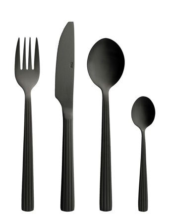 Raw Cutlery -48 Pcs. Set Giftbox Black Aida
