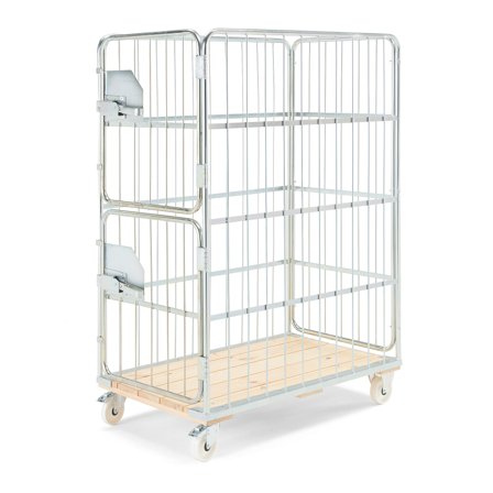 Gitterrollcontainer JORDAN, 1700 x 745 x 1195 mm, feststellbar