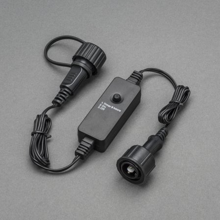 Konstsmide 3607-017 Tidtaker utendørs, 9 t Svart myk kabel, Strømbrytere & vegguttak