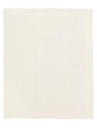 Wool Rug Plain (Single Colored) Handloom Flat Natural White